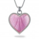 Halssmykke sølv - Rosa hjerte thumbnail