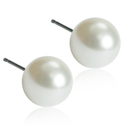 Ørepynt hvit perle 5mm